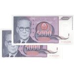 اسکناس 5000 دینار 1991 جمهوری فدرال سوسیالیستی - جفت - UNC63 - یوگوسلاوی