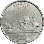 سکه کوارتر دلار 2000P ایالتی (ویرجینیا) - AU - آمریکا