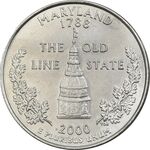 سکه کوارتر دلار 2000P ایالتی (مریلند) - AU - آمریکا