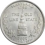 سکه کوارتر دلار 2000D ایالتی (مریلند) - AU - آمریکا