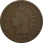 سکه 1 سنت 1900 سرخپوستی - F - آمریکا