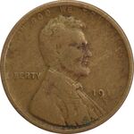 سکه 1 سنت 1919 لینکلن - VF20 - آمریکا