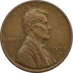 سکه 1 سنت 1970 لینکلن - EF - آمریکا