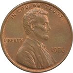 سکه 1 سنت 1976 لینکلن - MS62 - آمریکا