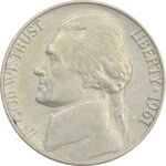 سکه 5 سنت 1961 جفرسون - VF35 - آمریکا