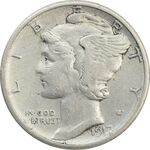 سکه 1 دایم 1917S مرکوری - EF40 - آمریکا