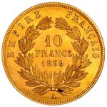 سکه 10 فرانک ناپلئون سوم