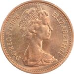 سکه 1 پنی 1976 الیزابت دوم - MS64 - انگلستان