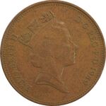 سکه 2 پنس 1989 الیزابت دوم - EF45 - انگلستان