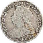 سکه 6 پنس 1897 ویکتوریا - VF20 - انگلستان
