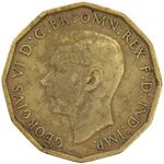 سکه 3 پنس 1941 جرج ششم - EF40 - انگلستان