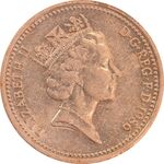 سکه 1 پنی 1986 الیزابت دوم - AU58 - انگلستان