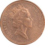 سکه 1 پنی 1987 الیزابت دوم - MS62 - انگلستان