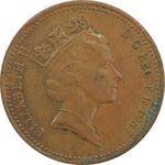 سکه 1 پنی 1987 الیزابت دوم - EF40 - انگلستان