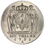 سکه 1 تالر فردریش ویلهلم سوم از پروس