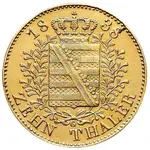سکه 10 تالر طلا فردریش آگوست دوم از زاکسن