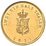 سکه 1/2-2 تالر طلا فردریش فرانتس یکم از مكلنبورگ-شوورین