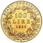سکه 100 لیره طلا پیوس نهم