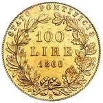 سکه 100 لیره طلا پیوس نهم