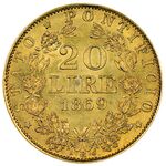 سکه 20 لیره طلا پیوس نهم