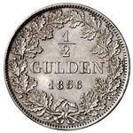 سکه 1/2 گلدن فردریش ویلهلم لودویگ از بادن