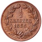 سکه 1/2 کروزر فردریش ویلهلم لودویگ از بادن