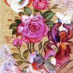 نقاشی گل و مرغ