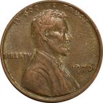 سکه 1 سنت 1970 لینکلن - AU50 - آمریکا