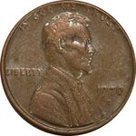 سکه 1 سنت 1970D لینکلن - EF45 - آمریکا