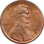 سکه 1 سنت 1984D لینکلن - MS62 - آمریکا