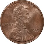 سکه 1 سنت 1993 لینکلن - MS63 - آمریکا