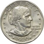سکه یک دلار 1980P سوزان آنتونی - MS62 - آمریکا
