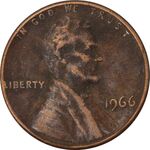سکه 1 سنت 1966 لینکلن - EF40 - آمریکا