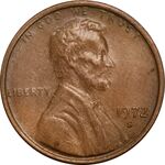 سکه 1 سنت 1972S لینکلن - EF45 - آمریکا