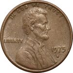 سکه 1 سنت 1975D لینکلن - EF45 - آمریکا