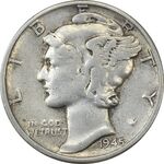 سکه 1 دایم 1945 مرکوری - EF40 - آمریکا