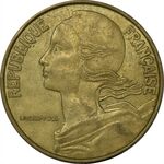 سکه 20 سانتیم 1974 (ماریان) جمهوری کنونی - EF45 - فرانسه