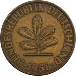 سکه 2 فینیگ 1958D جمهوری فدرال - EF40 - آلمان