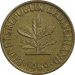 سکه 5 فینیگ 1969D جمهوری فدرال - EF45 - آلمان