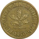 سکه 10 فینیگ 1950J جمهوری فدرال - EF45 - آلمان