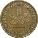 سکه 10 فینیگ 1969D جمهوری فدرال - EF45 - آلمان