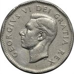 سکه 5 سنت 1949 جرج ششم - EF45 - کانادا