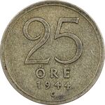 سکه 25 اوره 1944 گوستاو پنجم - EF45 - سوئد