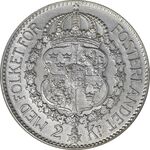 سکه 2 کرون 1939 گوستاو پنجم - AU50 - سوئد
