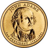 1 دلار جان آدامز - USA 1 Dollar copper coin - Presidential - John Adams