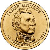 1 دلار جیمز مونرو - USA 1 Dollar copper coin - Presidential - James Monroe
