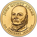 1 دلار جان کوئینسی آدامز - USA 1 Dollar copper coin - Presidential - John Quincy Adams