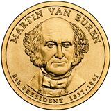 1 دلار مارتین ون بیورن - USA 1 Dollar copper coin - Presidential - Martin van Buren