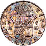 8 رئال تصویری - Spain 8 reales silver coin - Portrait - Carolus III