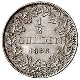 سکه 1/2 گلدن فردریش ویلهلم لودویگ از بادن